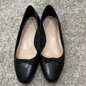 Kelly & Katie Black Leather Flats